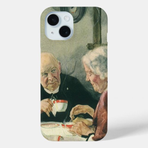 Vintage Clergy Coffee or Tea with a Priest iPhone 15 Case