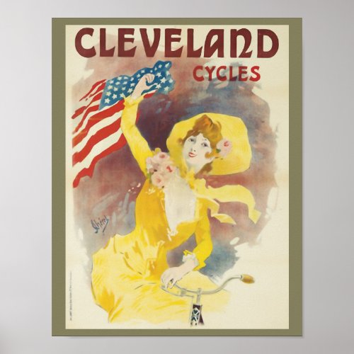 Vintage Cleveland Cycles Bicycle Ad Art Poster