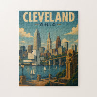 Vintage Cleveland Ohio Skyline