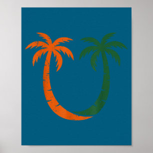 Vintage Clic 90's Miami Palm Trees Um Poster