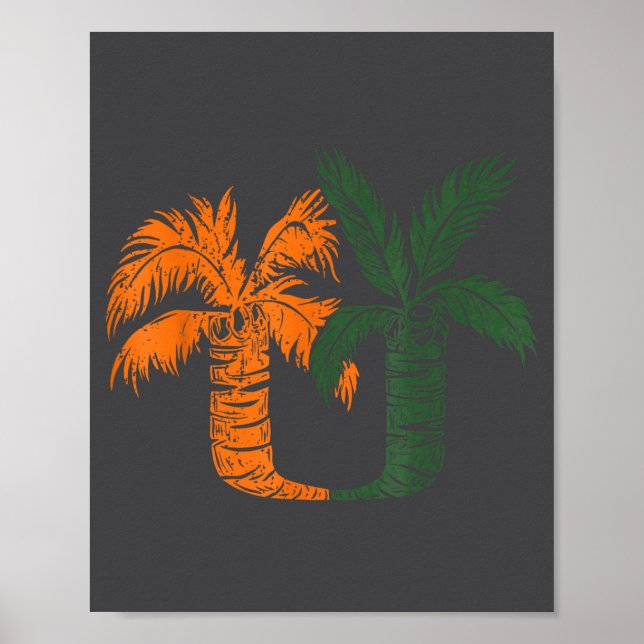 Vintage Clic 90's Miami Palm Trees Um  Poster (Front)