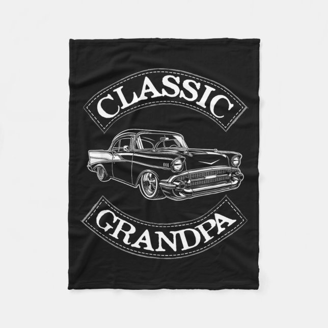 Vintage Clic Car Funny Grandpa  Fleece Blanket (Front)