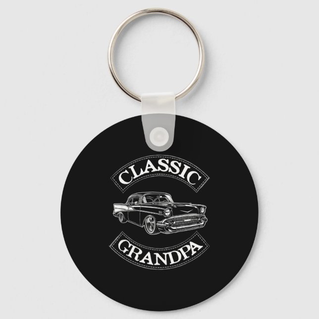 Vintage Clic Car Funny Grandpa  Keychain (Front)