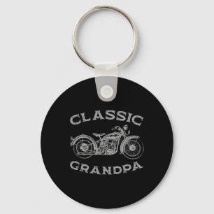 Vintage Clic Grandpa Funny Motorcycle Graphic Men' Keychain