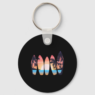 Vintage Clic Retro Surfboarder Surfer Surfing Surf Keychain
