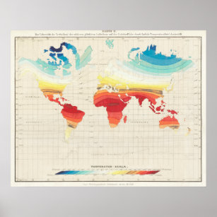 Vintage Climate Map Poster