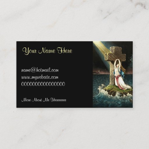 Customizable Vintage Clinging To Christ The Rock in Faith 1871 Business Card Template