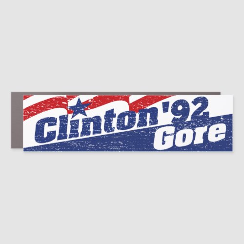 Vintage Clinton Gore 92 Clinton 1992 Bumper Car Magnet