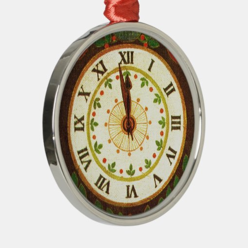 Vintage clock, Countdown to Christmas Metal Ornament Zazzle