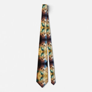 Vintage clock face neck tie