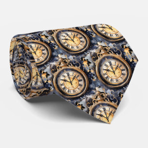 Vintage Clock Face Steampunk Neck Tie