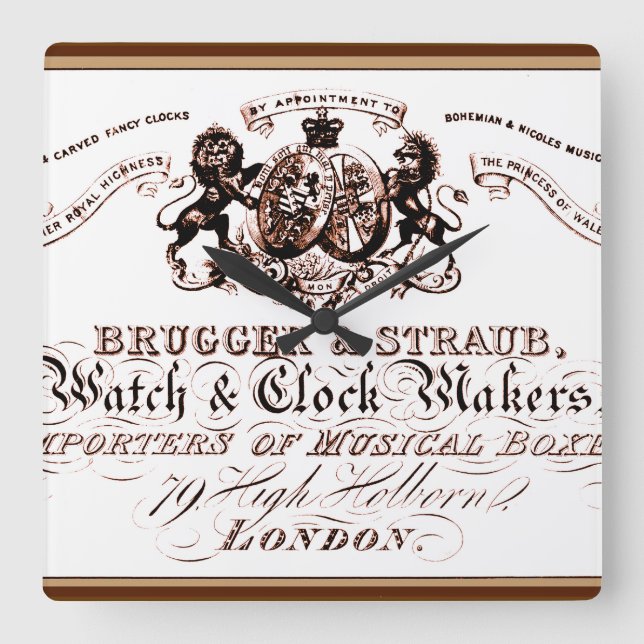 vintage clock maker advertisement (Front)