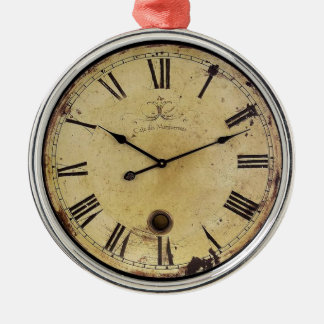 Vintage Clock Metal Ornament