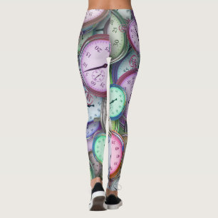 Vintage Clock pattern Leggings