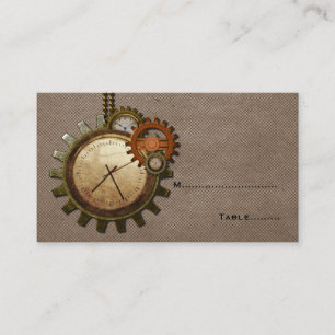Vintage Clock Place Card, Mocha Place Card