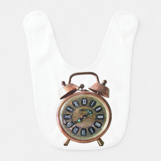 Vintage Clock - Retro Vintage Alarm Clock Baby Bib