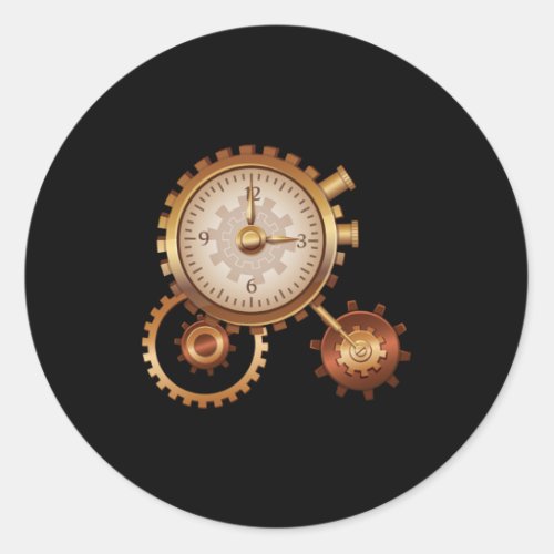 Vintage Clock Time Machine Time Travel Science Fic Classic Round Sticker
