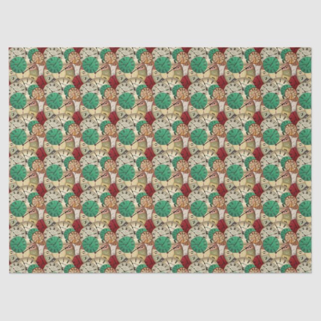 Vintage clock Tissue Paper (Front)