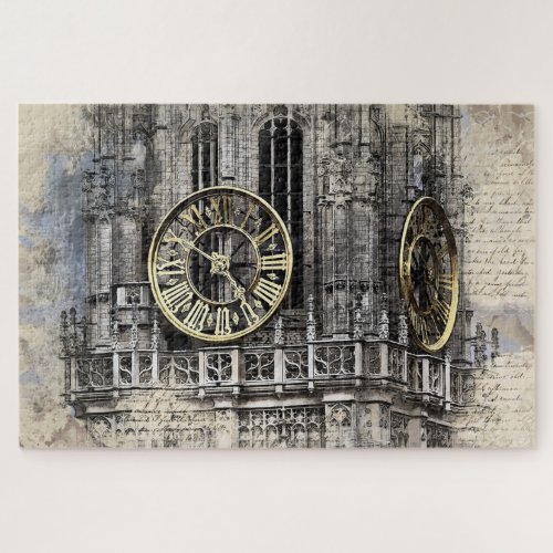 vintage clock tower puzzle