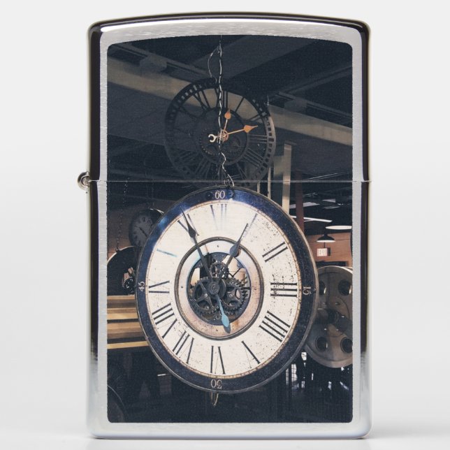 Vintage Clock Zippo Lighter (Front)