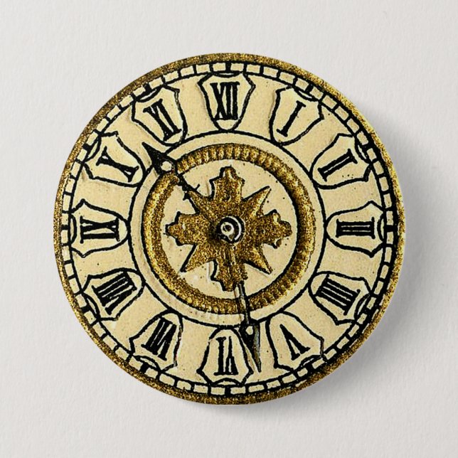 Vintage Clocks Button (Front)