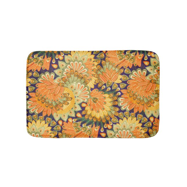 Vintage cloth pattern: close-up texture. bath mat (Front)