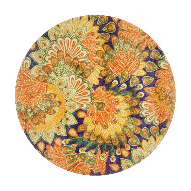 Vintage cloth pattern: close-up texture. cutting board (Front)