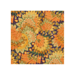 Vintage cloth pattern: close-up texture. wood wall art