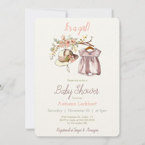 Vintage Clothes Country Baby Shower Invitation