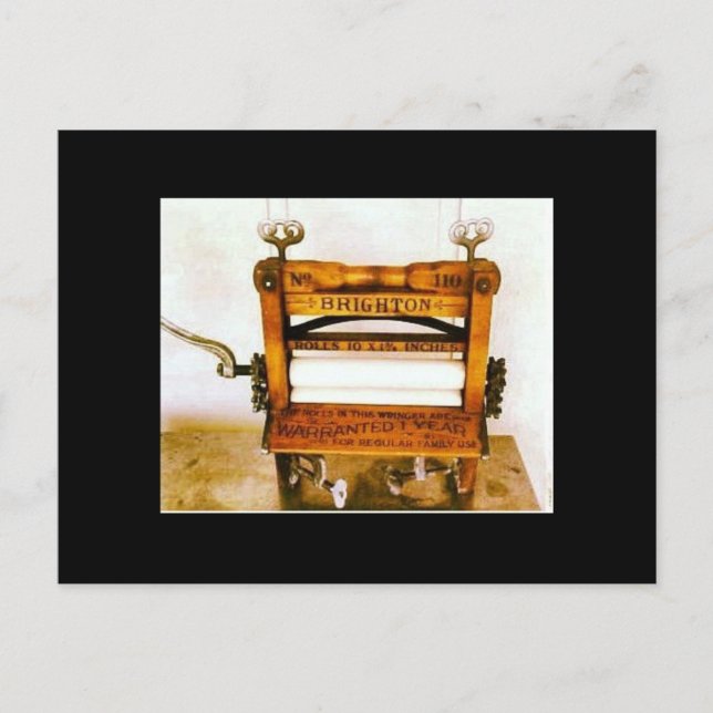 Vintage Clothes Wringer Antique Washing Machine Postcard (Front)