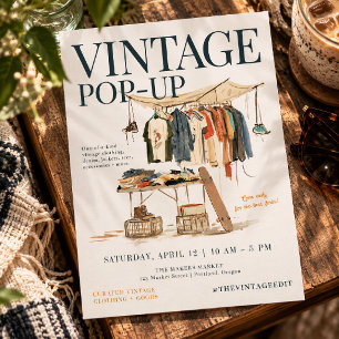 Vintage Clothing Pop Up Market Flyer