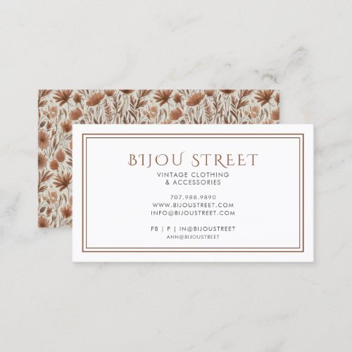 Vintage Clothing Retail  Business Card