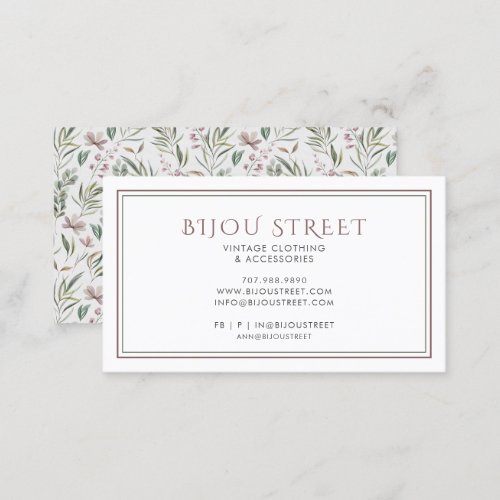 Vintage Clothing Retail  Business Card