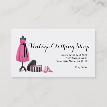 Vintage Clothing Seller Business Card by ArtbyMonica at Zazzle