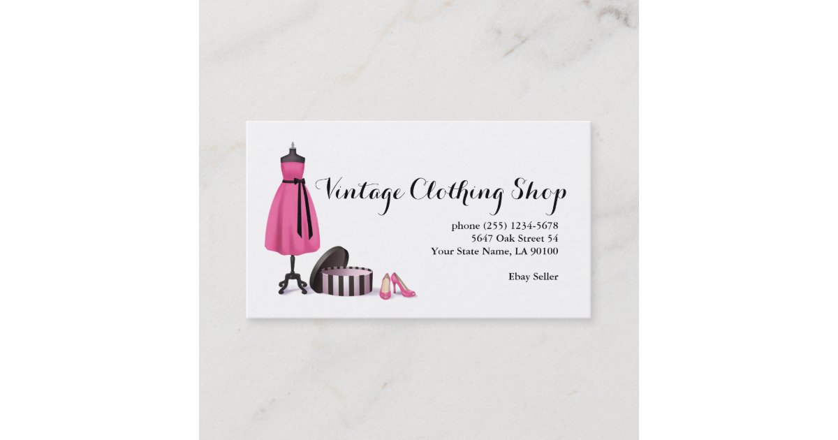 Vintage Clothing Seller Business Card | Zazzle