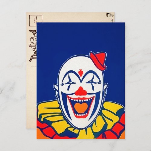 Vintage Clown Art Postcard