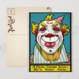 Vintage Clown Art Postcard