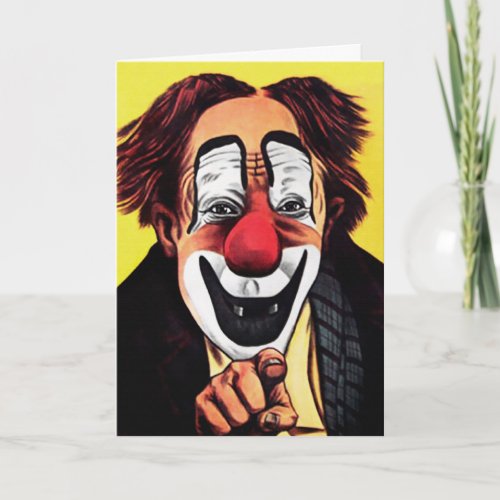 Vintage Clown Birthday Card
