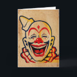 Vintage Clown Birthday Card<br><div class="desc">Custom restored,  high quality vintage clown image.</div>