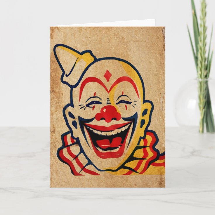 Vintage Clown Birthday Card | Zazzle