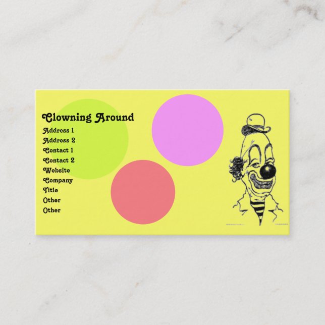 Vintage Clown Business Card (Front)