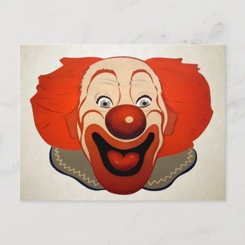 Vintage Clown Face Postcard