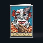 Vintage Clown Fool Birthday Card<br><div class="desc">Custom restored,  high quality vintage clown image...  Creepy.</div>