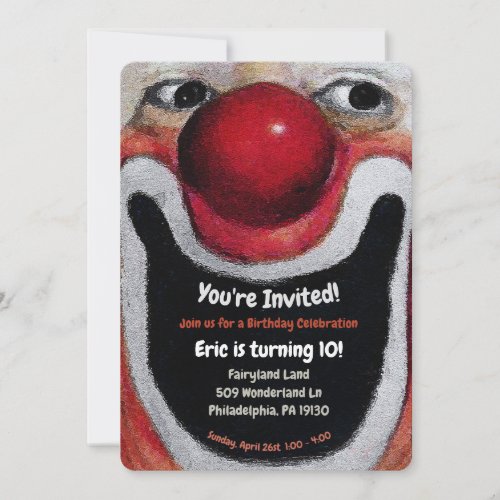 Vintage Clown Party Invitation