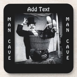 Vintage Clown Photograph Man Cave Square Coaster