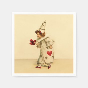 Vintage Clown Valentine's Day Napkins by DP_Holidays at Zazzle