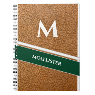 Vintage Clubhouse Custom Leather Pattern Monogram Notebook