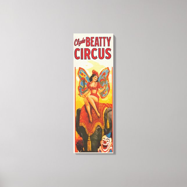 Vintage Clyde Beatty Circus Poster Canvas Print (Front)