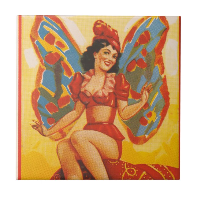 Vintage Clyde Beatty Circus Poster Ceramic Tile (Front)
