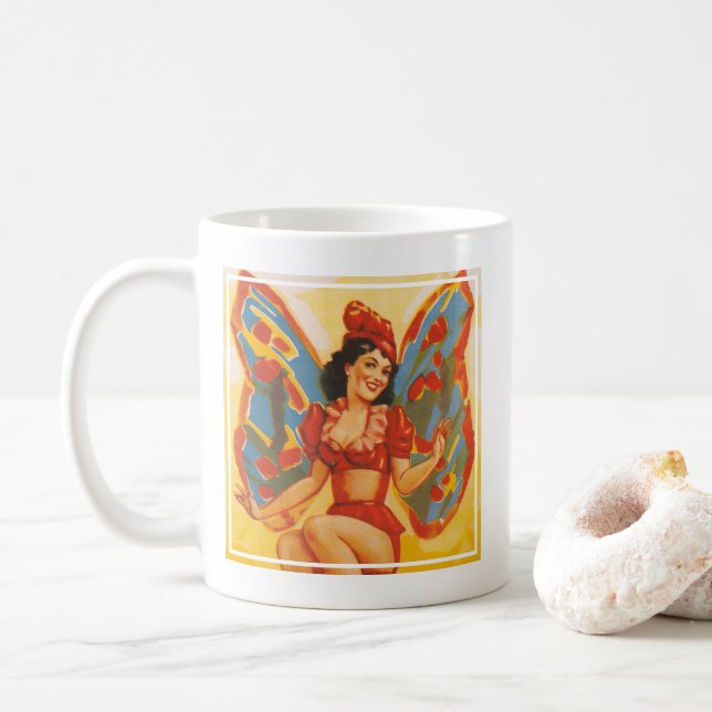 Vintage Clyde Beatty Circus Poster Coffee Mug (With Donut)